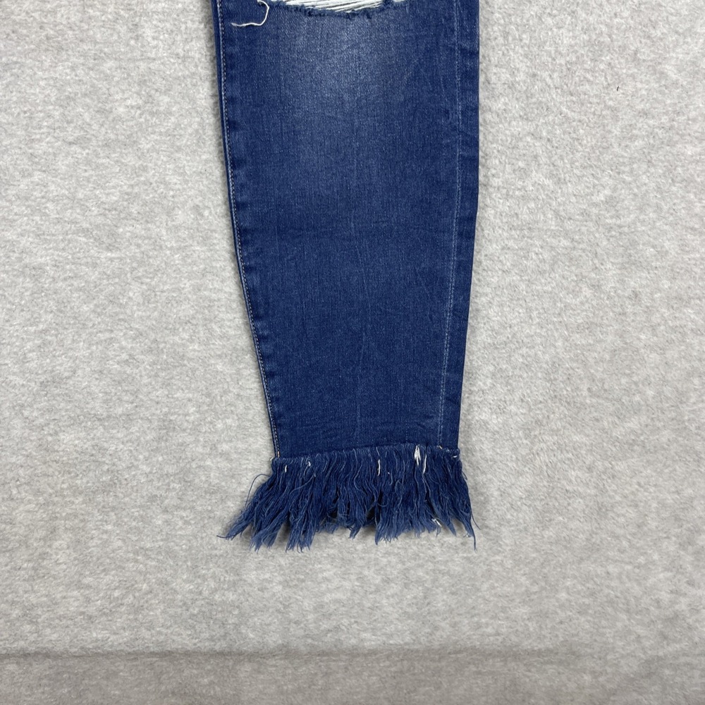 FRAME Le Skinny de Jeanne Fringe Hem Jeans Womens 31 Ripped Distressed Grunge - Picture 5 of 14